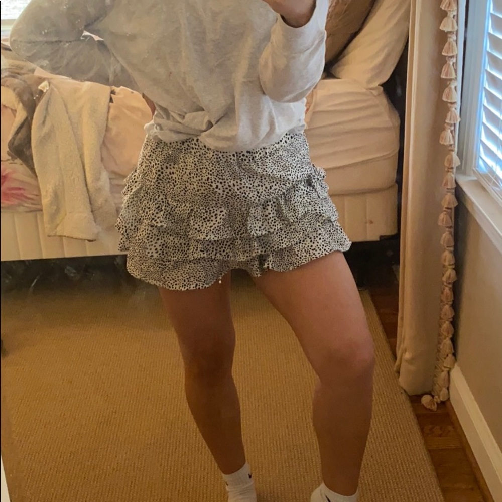 Black and white polkadot skirt